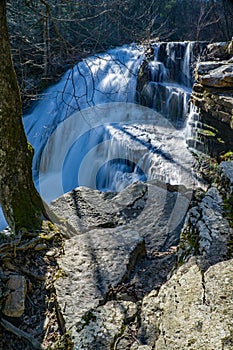 Roaring Run Waterfalls - Vertical View