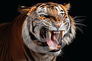 A roaring tiger portrait