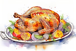 Roast background poultry meat chicken dinner food thanksgiving