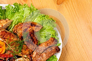 roast with baked vegetables