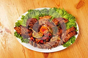 roast with baked vegetables