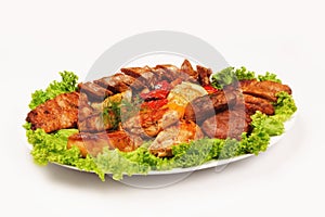 roast with baked vegetables