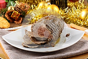 Roast beef with gravy