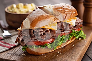 Roast Beef Submarine Sandwich