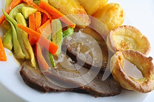 Roast beef, yorkshires and veg