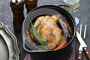 Roast chicken in dutch oven