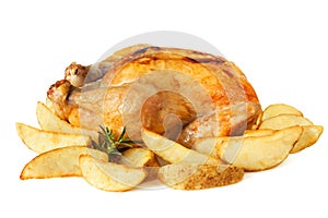 Roast chicken with Potato Wedges