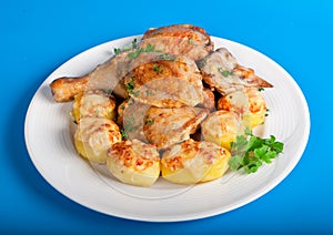 Roast chicken with potatoe