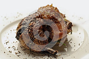 Roast chicken; white background