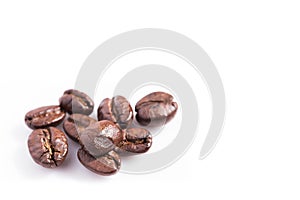 Roast coffee bean with copy-space for texture and background.