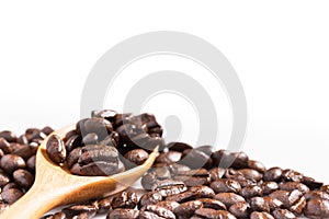 Roast coffee bean with copy-space for texture and background.