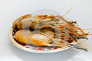 Roast giant freshwater prawn