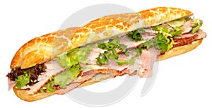 Roast Ham Baguette Sandwich