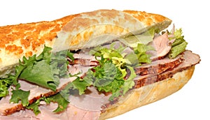 Roast Ham Baguette Sandwich