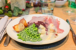 Roast ham festive Christmas meal