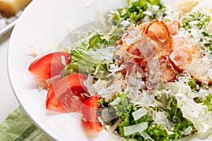 Roast Ham Fresh Tomato Lettuce Salad Appetizer