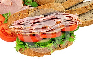 Roast Ham And Salad Sandwich