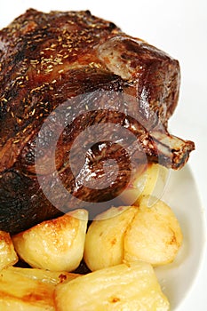 Roast lamb and potatoes