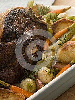 Roast Leg of Spring Lamb With Roast Potatoes