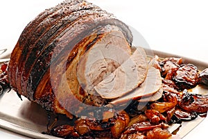 Roast Pork with apples and onion