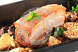 Roast pork belly