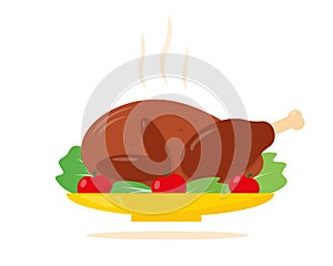 Roast turkey for Thanksgiving or Christmas diner.
