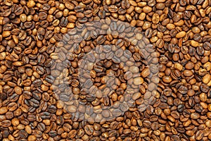 Roasted artesanal gourmet coffee beans pattern