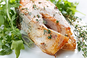 Roasted atlantic salmon .