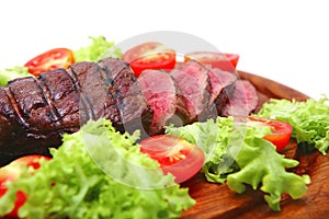 Roasted beef meat steak on plate