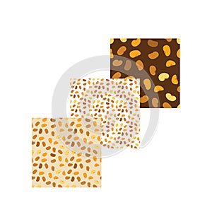Roasted broad beans snack icon, fried vicia faba, spicy legume, crispy big beans chips for salads photo