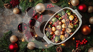 Roasted Brussels Sprouts Bacon Christmas Dinner