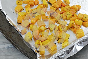 Roasted butternut squash cubes