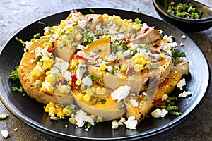 Roasted Butternut Squash or Pumpkin with Sweetcorn Salsa Feta and Pepitas