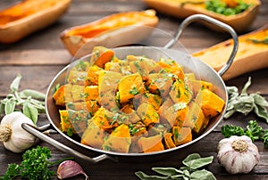 Roasted butternut squash with spices