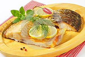 Roasted carp fillets