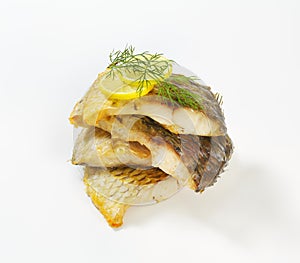 Roasted carp fillets