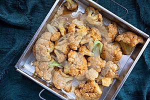 Roasted Cauliflower in Oven. Vegetarian and Healthy Foodd