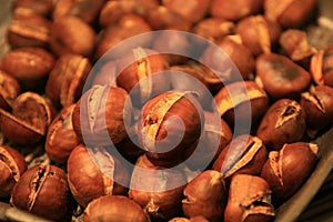 Roasted chestnuts grilled at home