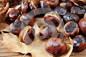 Roasted chestnuts photo