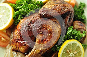 Roasted Chicken Background Delicious Western Food