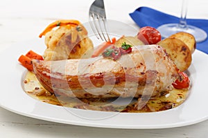 Roasted chicken breat with potatoes