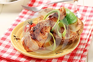 Roasted chicken drumstick