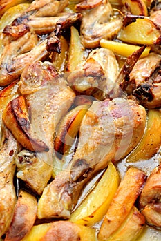 Roasted chicken with potatoes