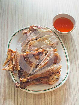 Roasted chicken with sweety chili sauce