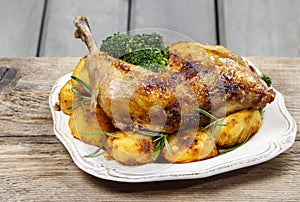 Roasted chicken with vegetables