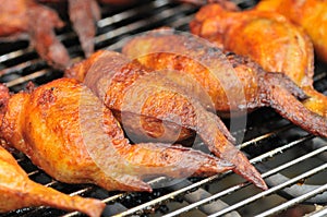 Roasted chicken wings on festival gourmet festival