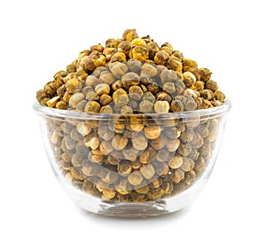 Roasted Chickpea or Gram on White Background