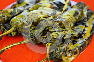 Roasted chili peppers