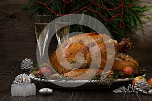 Roasted Christmas Turkey with Grab Apples