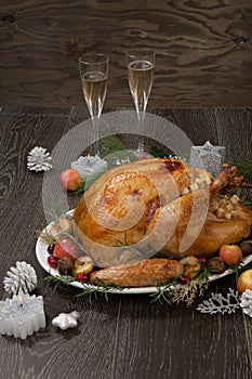 Roasted Christmas Turkey with Grab Apples